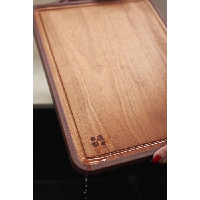 Доска разделочная двусторонняя из пшеничного волокна и черного дерева arlett, 44,5х30,5 см, сливовая Smart Solutions SS000039