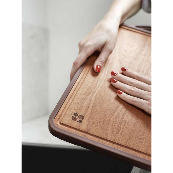 Доска разделочная двусторонняя из пшеничного волокна и черного дерева arlett, 44,5х30,5 см, сливовая Smart Solutions SS000039