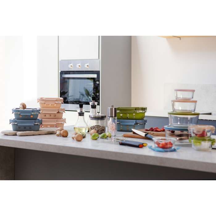 Контейнер для запекания, хранения и переноски продуктов в чехле, 640 мл, зеленый Smart Solutions ID640RC_7748C