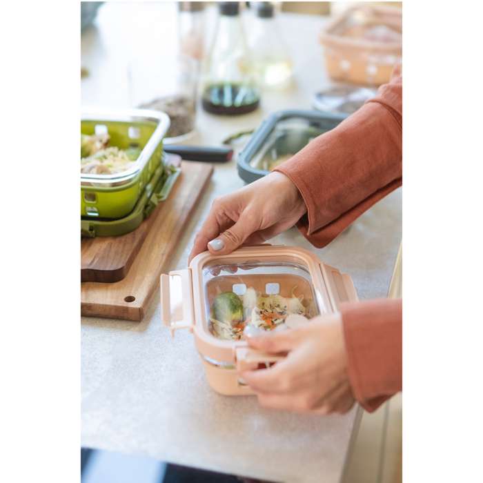 Контейнер для запекания, хранения и переноски продуктов в чехле, 640 мл, зеленый Smart Solutions ID640RC_7748C