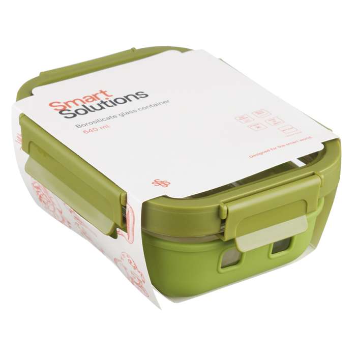 Контейнер для запекания, хранения и переноски продуктов в чехле, 640 мл, зеленый Smart Solutions ID640RC_7748C