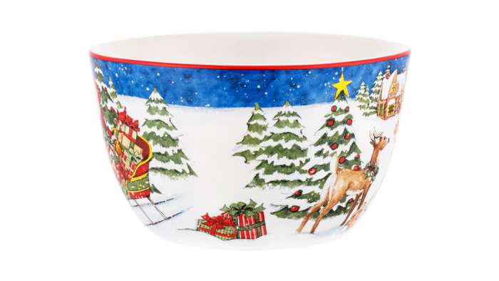 Салатник порционный Certified Int. Мастерская Санта-Клауса.Зайчонок и бельчонок 14 см, керам CER37273-1