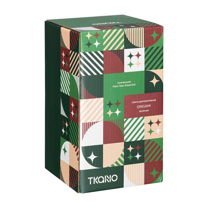 Свеча декоративная origami зеленого цвета из коллекции new year essential, 19 см Tkano TK24-NY_CND0014