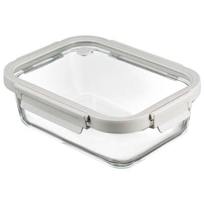 Контейнер для запекания и хранения прямоугольный click glass, 1,5 л, светло-серый Smart Solutions SFE-SS-CN-GLS-GR-1.5