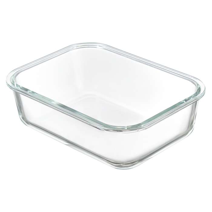 Контейнер для запекания и хранения прямоугольный click glass, 1,5 л, светло-серый Smart Solutions SFE-SS-CN-GLS-GR-1.5