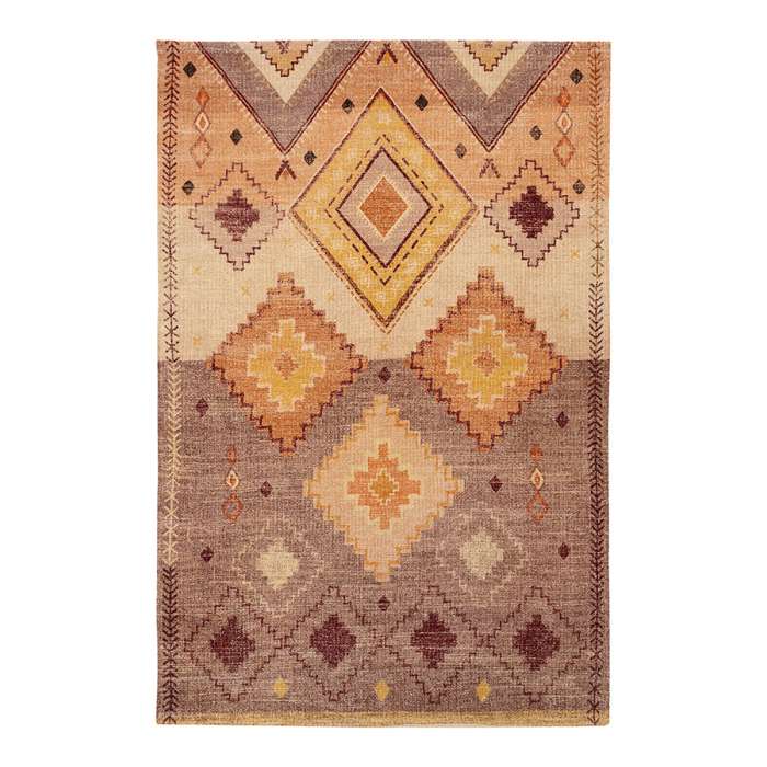 Ковер из хлопка с этническим орнаментом цвета лаванды из коллекции ethnic, 120х180 см Tkano TK21-DR0001