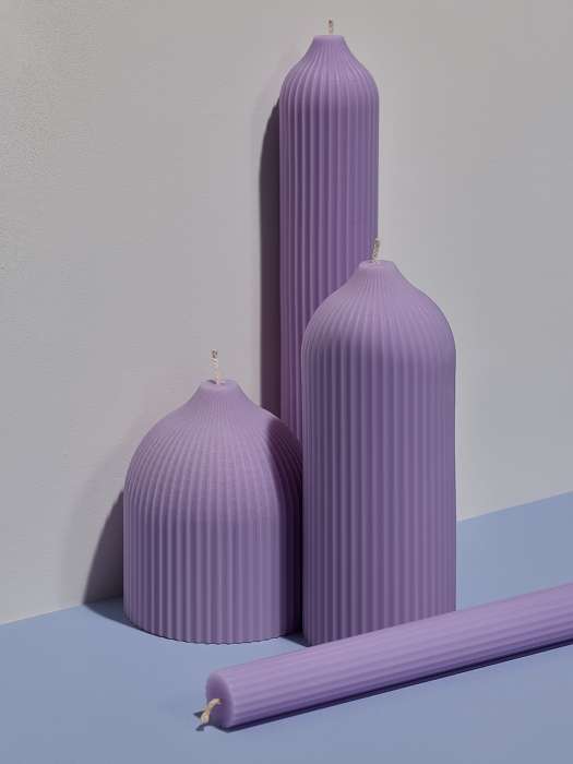 Набор из двух свечей цвета лаванды из коллекции edge, 24,5 см Tkano TK24-CND0008