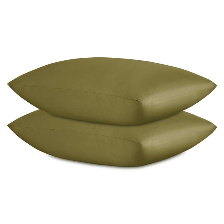 Набор наволочек из премиального сатина оливкового цвета из коллекции essential, 50х70 см Tkano TK25-PC0001