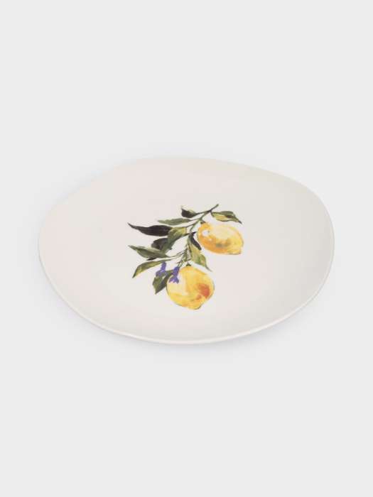 Тарелка обеденная, 26 см, фарфор P, белая, Лимоны, Lemon branch ANNA LAFARG ANLAF-CHCM-230525-2