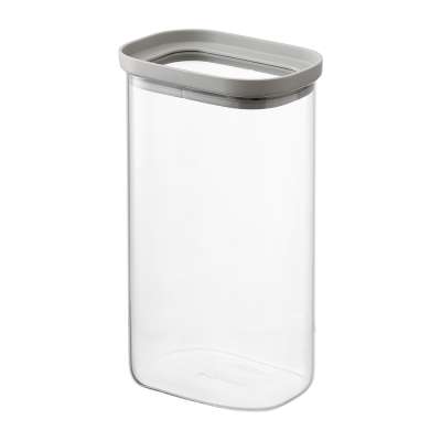 Банка для хранения прямоугольная vacuum glass, 1,25 л, светло-серая Smart Solutions SS0000390