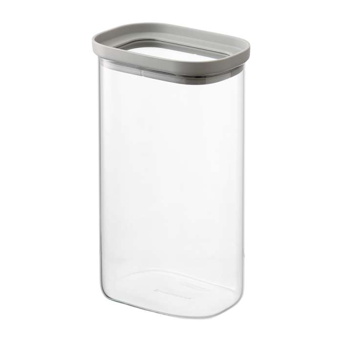 Банка для хранения прямоугольная vacuum glass, 1,25 л, светло-серая Smart Solutions SS0000390