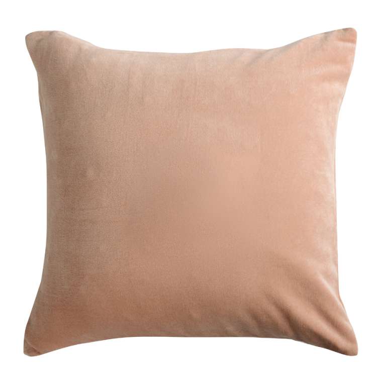 Подушка декоративная из хлопкового бархата цвета пыльной розы из коллекции Essential, 45х45 см TKANO TK19-CU0005