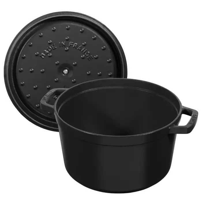 Кокот круглый, высокий, 24 см, 4,7 л черный STAUB 12502423