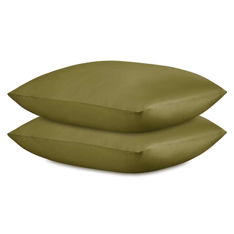 Набор наволочек из премиального сатина оливкового цвета из коллекции essential, 70х70 см Tkano TK25-PC0002