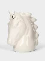 Емкость для соли или перца, 8 см, фарфор P, бело-серебристая, Конь, Horse ANNA LAFARG ANLAF-CQC210125-2