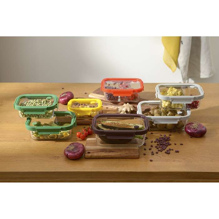 Контейнер для запекания и хранения прямоугольный с крышкой, 1 л, зеленый SMART SOLUTIONS SFE-SS-CN-GLS-GRN-1