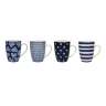 Набор из 4 кружек London Pottery Tulip Blue KITCHEN CRAFT JY18LT31