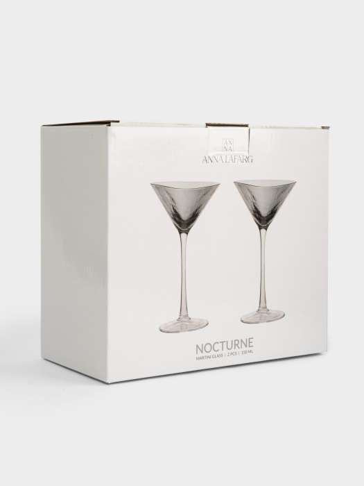Бокал для мартини, 150 мл, 2 шт, стекло, серый, Nocturne ANNA LAFARG ANLAF-TJ0552