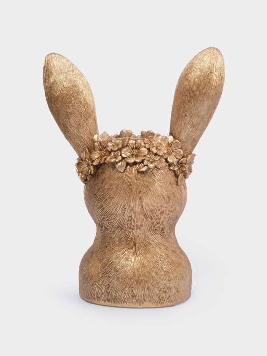 Ваза декоративная, 31 см, полирезин, золотистая, Кролик в венке, Rabbit ANNA LAFARG ANLAF-CQC1SK