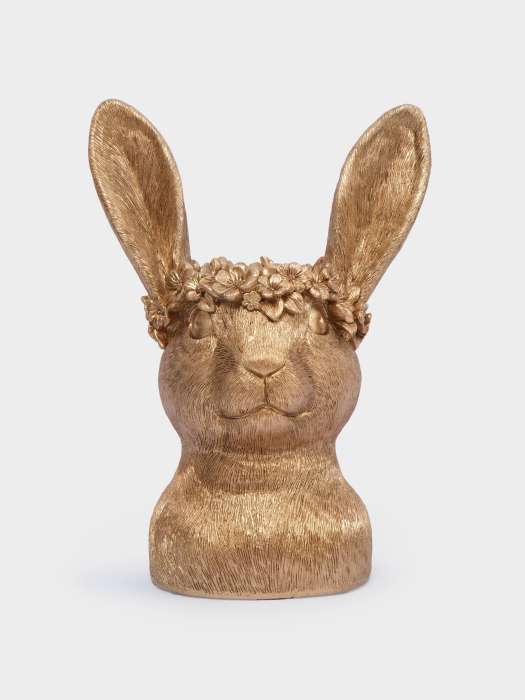 Ваза декоративная, 31 см, полирезин, золотистая, Кролик в венке, Rabbit ANNA LAFARG ANLAF-CQC1SK