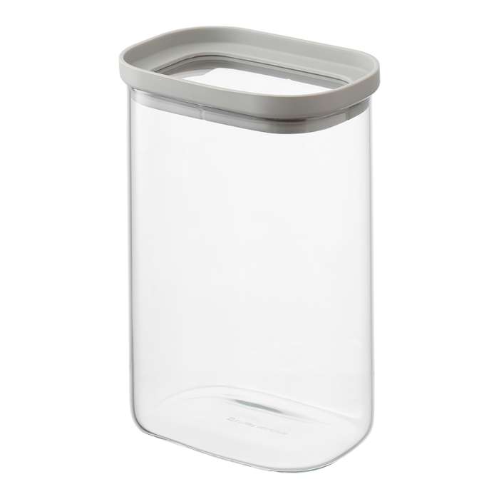 Банка для хранения прямоугольная vacuum glass, 1,5 л, светло-серая Smart Solutions SS0000391