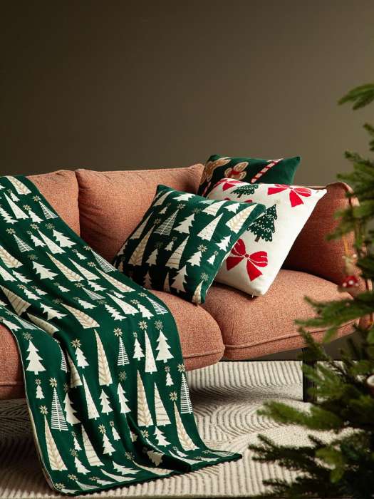 Плед из хлопка с новогодним рисунком whitewood из коллекции new year essential, 130x180 см Tkano TK25-TH0005