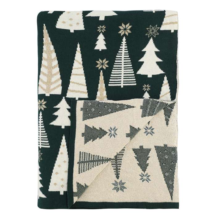 Плед из хлопка с новогодним рисунком whitewood из коллекции new year essential, 130x180 см Tkano TK25-TH0005