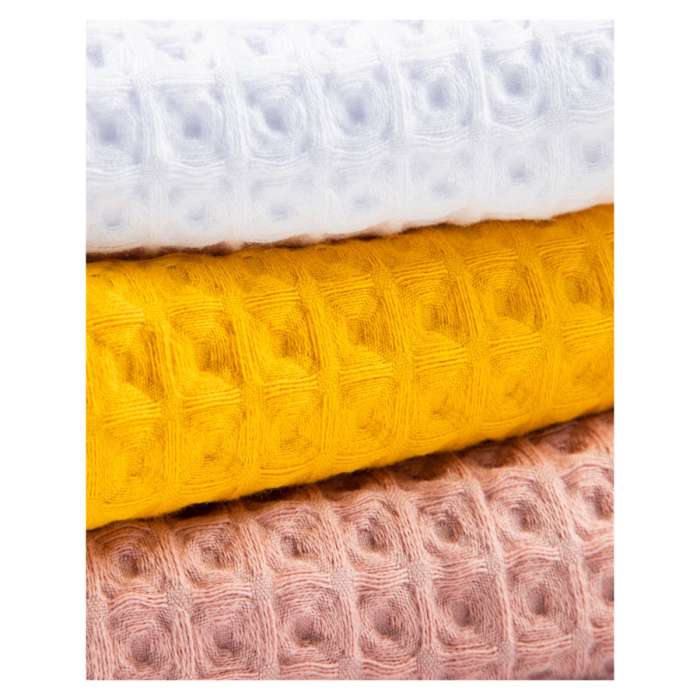 Набор полотенец кухонных VALENCIA 50х70 см, 3 шт, хлопок, белый, желтый, розовый, п/к WO HOME WO1081