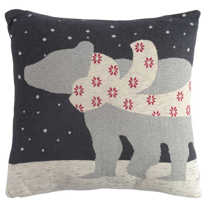 Подушка вязаная с новогодним рисунком polar bear из коллекции new year essential, 45х45 см Tkano TK22-CU0005