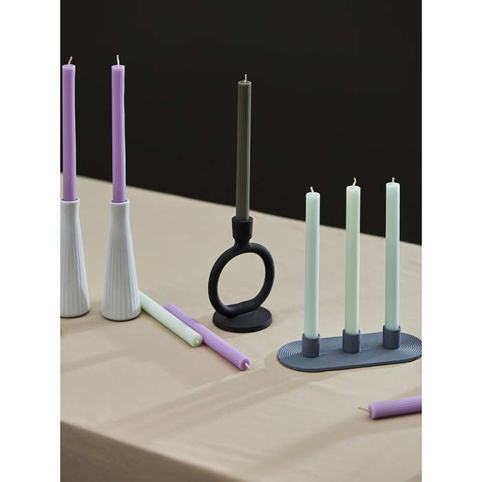 Набор из двух свечей цвета шалфея из коллекции edge, 24,5 см Tkano TK24-CND0010