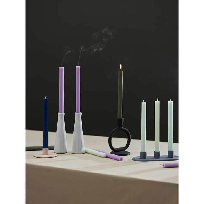 Набор из двух свечей цвета шалфея из коллекции edge, 24,5 см Tkano TK24-CND0010