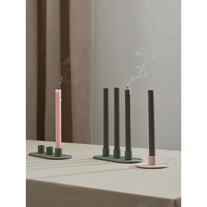Набор из двух свечей цвета шалфея из коллекции edge, 24,5 см Tkano TK24-CND0010