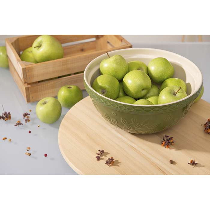 Миска зеленого цвета с рельефным узором Ягоды Тайги из коллекции russian north, 2,5 л Tkano TK22-TW_BW0011