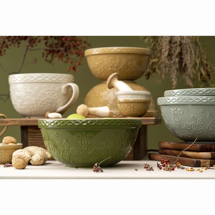 Миска зеленого цвета с рельефным узором Ягоды Тайги из коллекции russian north, 2,5 л Tkano TK22-TW_BW0011