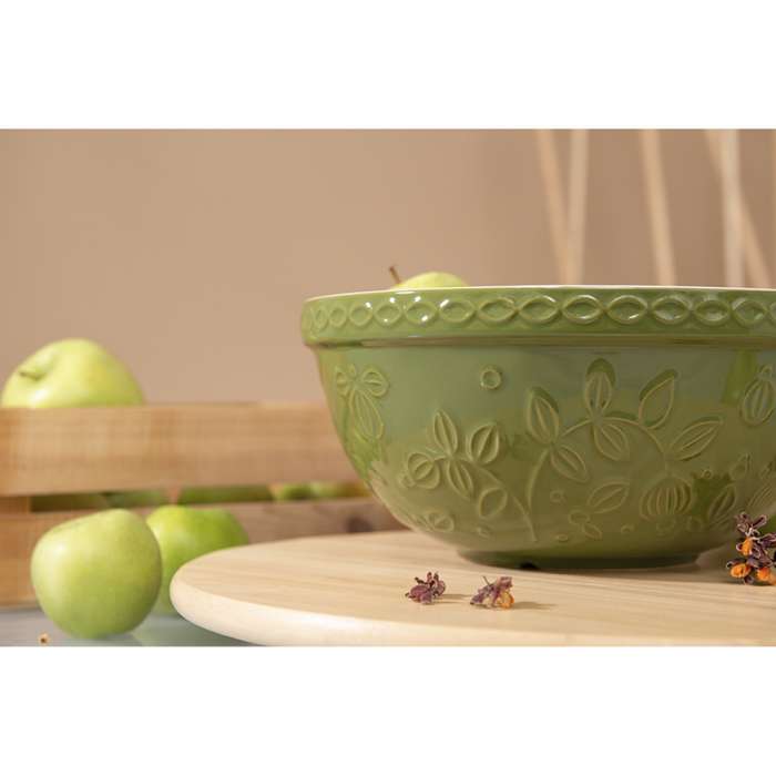 Миска зеленого цвета с рельефным узором Ягоды Тайги из коллекции russian north, 2,5 л Tkano TK22-TW_BW0011