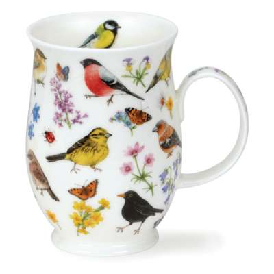 Кружка Dunoon Парк птиц Снегирь Саффолк 310 мл, фарфор костяной