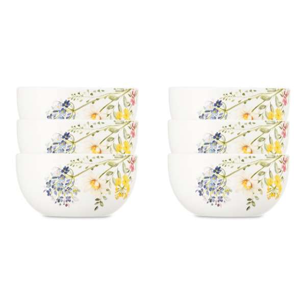 Набор салатников индивидуальных Decor de table Полевые цветы 0,8 л, 15х7,7 см, 6 шт, керамика