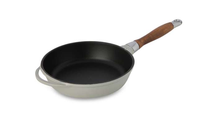 Сковорода с крышкой LAVA d24 см, 2 л, с деревянной ручкой, чугун, кремовая LV Y TV 24 NH PR K3 W