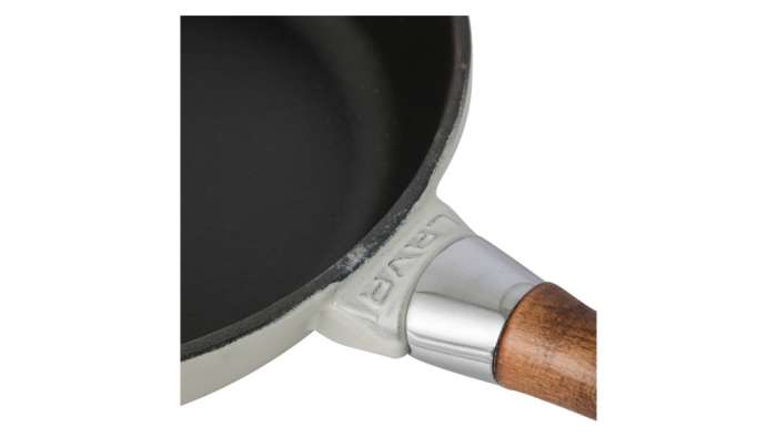 Сковорода с крышкой LAVA d24 см, 2 л, с деревянной ручкой, чугун, кремовая LV Y TV 24 NH PR K3 W