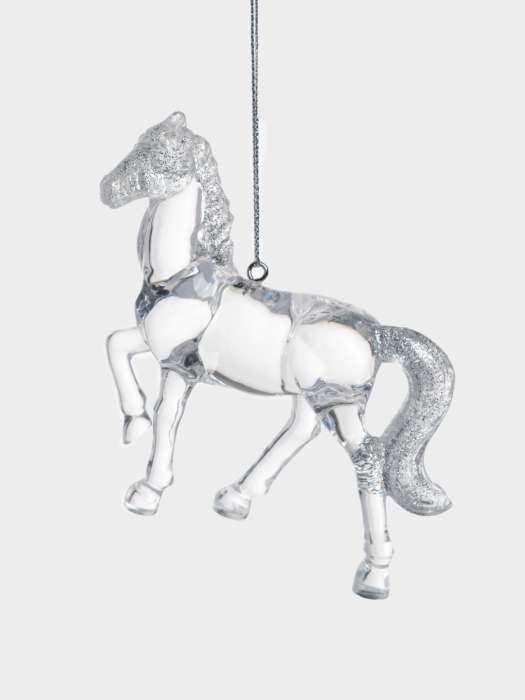 Игрушка елочная, 9 см, акрил, серебристая, Лошадь, Horse ANNA LAFARG ANLAF-CT-002