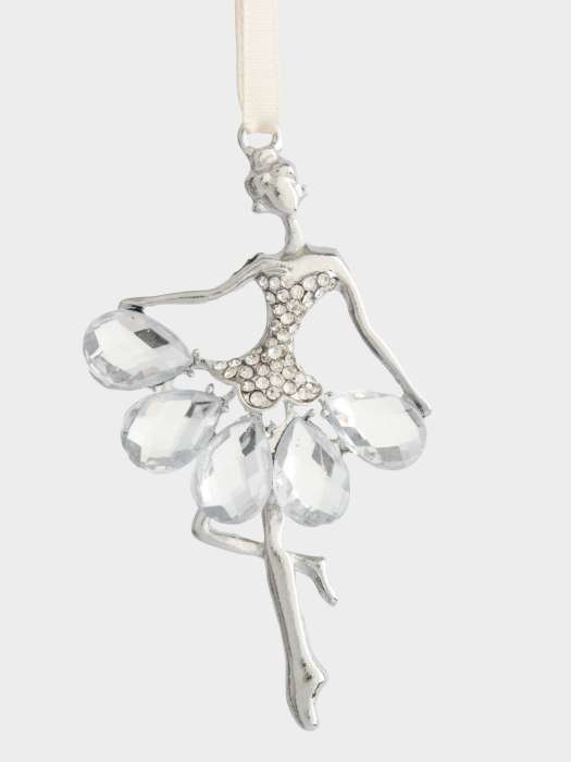 Игрушка елочная, 8 см, металл, серебристая, Балерина, Event ANNA LAFARG ANLAF-ZNV-2503