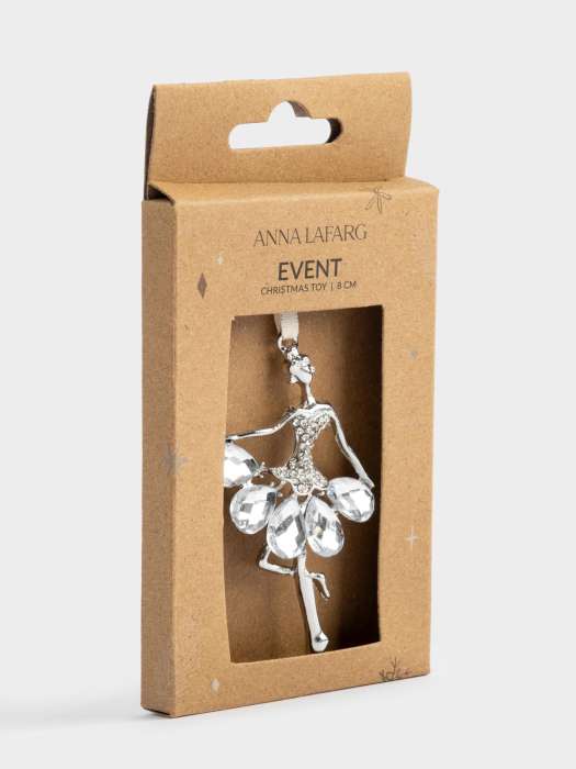 Игрушка елочная, 8 см, металл, серебристая, Балерина, Event ANNA LAFARG ANLAF-ZNV-2503
