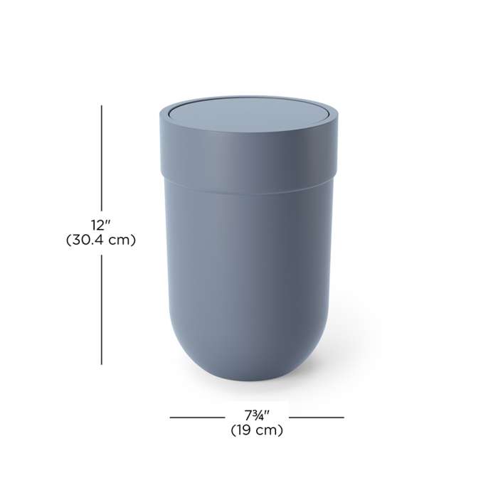 Корзина для мусора с крышкой touch, 6 л, голубая UMBRA 023269-1050