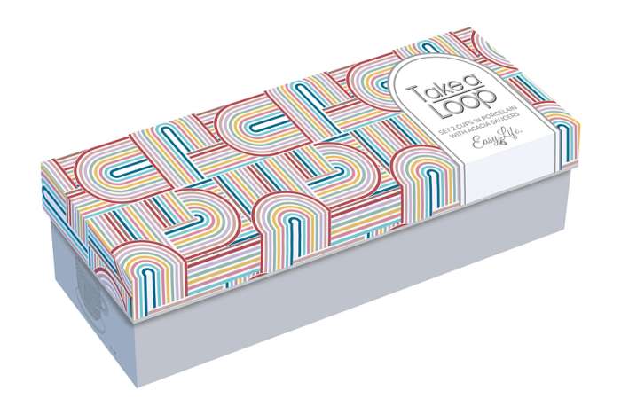 Набор из 2-х чашек Радуга, бежевая и коричневая, 0,25 л EASY LIFE EL-R1781/TLO4