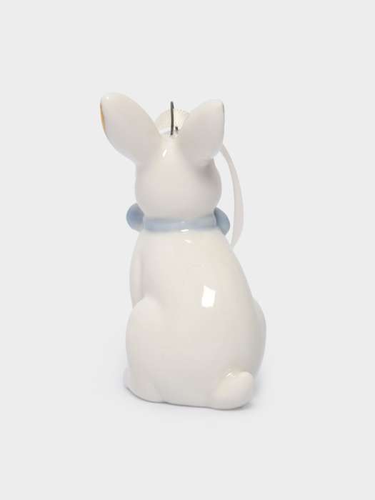 Подвеска декоративная, 7 см, фарфор P, молочная, Кролик с бантом, White Rabbit ANNA LAFARG ANLAF-CQCAZ1
