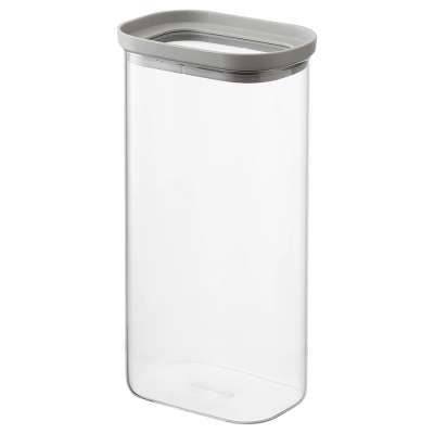 Банка для хранения прямоугольная vacuum glass, 1,75 л, светло-серая Smart Solutions SS0000392