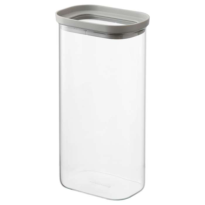 Банка для хранения прямоугольная vacuum glass, 1,75 л, светло-серая Smart Solutions SS0000392
