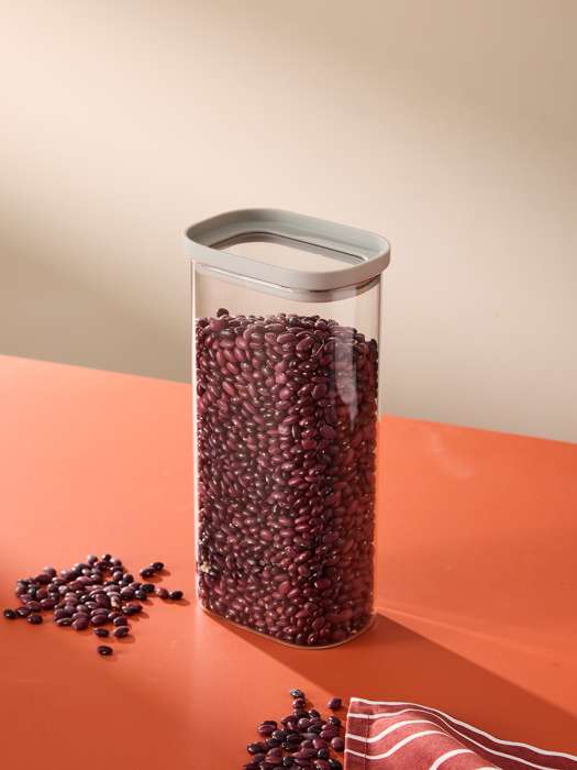 Банка для хранения прямоугольная vacuum glass, 1,75 л, светло-серая Smart Solutions SS0000392