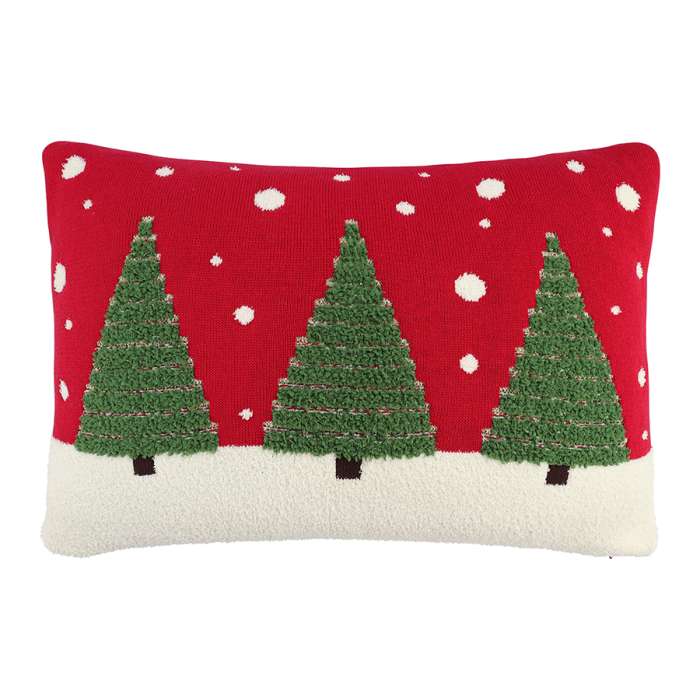 Подушка вязаная с новогодним рисунком festive wood из коллекции new year essential, 40x60 см Tkano TK25-CU0020