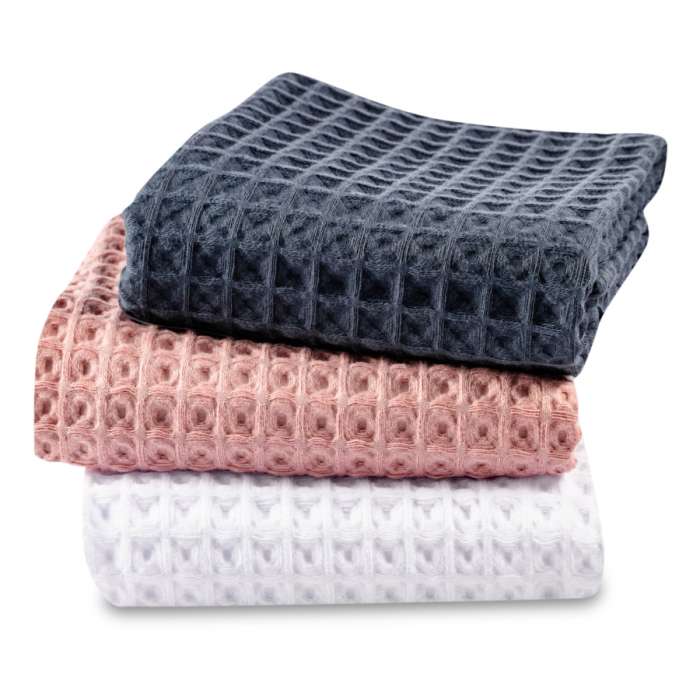 Набор полотенец кухонных VALENCIA 50х70 см, 3 шт, хлопок, серый, белый, розовый, п/к WO HOME WO1080